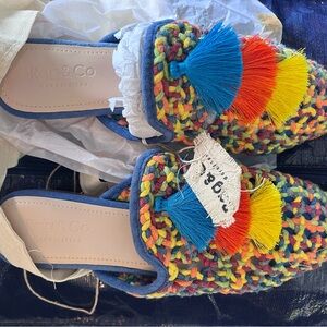 NWT | Rag & Co Colorful Handcrafted Slippers, Size 9